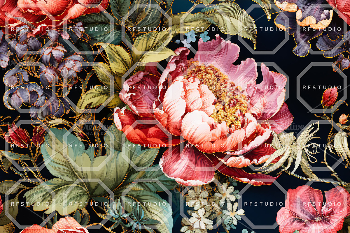 GEMSTONE BLOOMS. Seamless Patterns, a Texture Illustration by RefinedFantasyStudio (Photo 9 of 9)