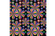 Rainbow Floral on Black Seamless Rep, a Pattern Graphic by Sharon Schwalbe (Thumbnail 2 of 2)