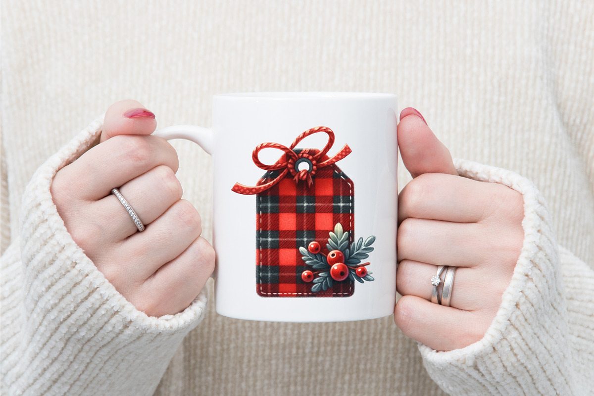 Red Buffalo Plaid Christmas Clipart, an Illustration by designcity5 (Photo 4 of 5)