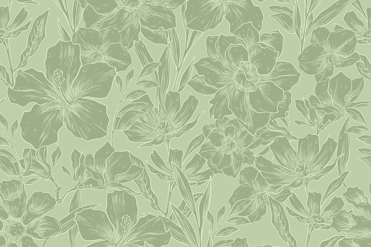 engraving hand drawn flower, a Pattern Graphic by AAN Seamless Shop (Photo 1 of 3)