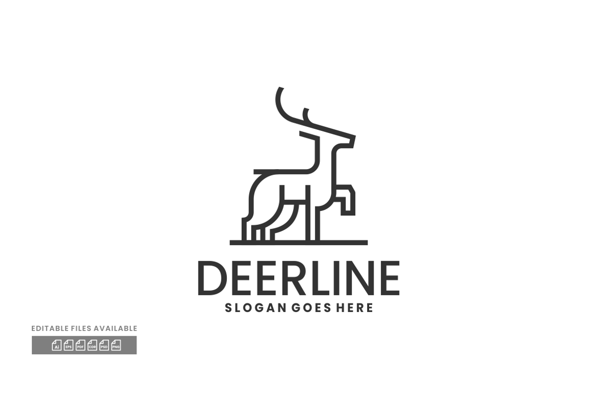 Deer Line Art Logo, a Branding & Logo Template by ivan_artnivora