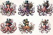 Watercolor Steampunk  Octopas, an Illustration by DreamCafeArt (Thumbnail 4 of 7)