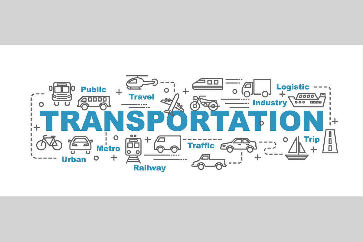Transportation Outline Icons Banner, a Templates & Theme by tulpahn