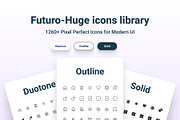 Futuro – Huge Icon Library for UI, an Icon by Creative Graphics (Thumbnail 1 of 7)