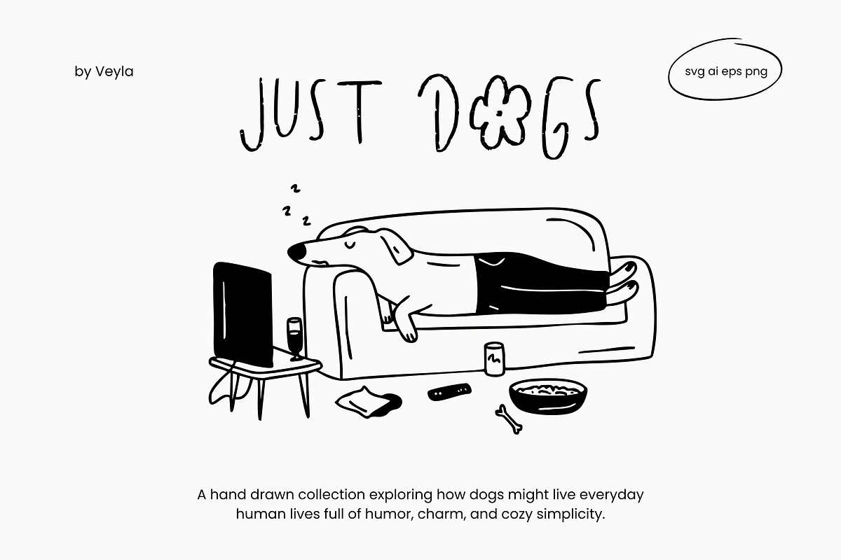 Just Dogs: Daily Life Pack, an Animal Illustration by Veyla (Photo 1 of 10)