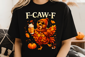 F Caw F Fall Chicken PNG, a Product Mockup by Design Station