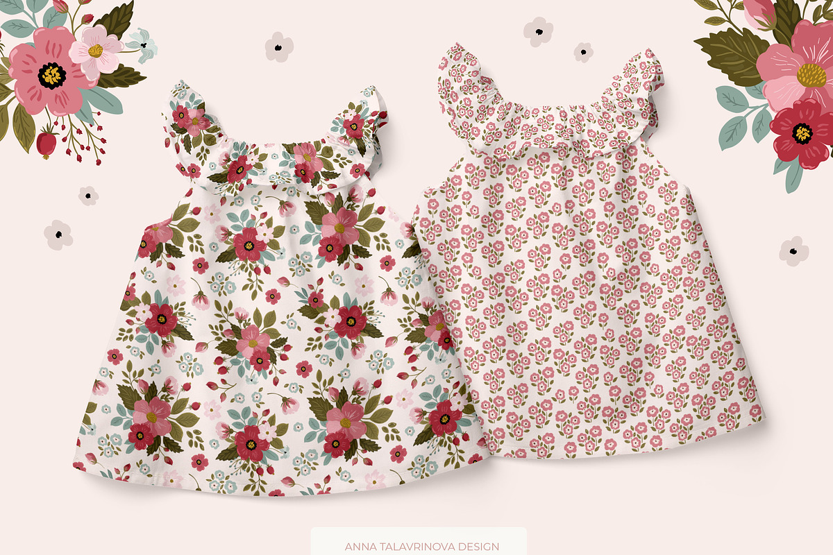 Rose garden seamless patterns, a Pattern Graphic by Cozy pattern shop (Photo 2 of 7)