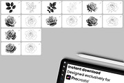 Realistic Roses Procreate Brush, a Brush Add-On by InkRef (Thumbnail 7 of 7)