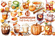 Fall Drinks Sublimation Clipart, an Illustration by Dream Creation (Thumbnail 1 of 4)