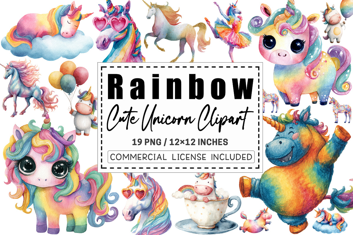 Rainbow Unicorn Png Cute Unicorn, a Graphic by CitraGraphics (Photo 1 of 4)