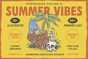 Summer Vibes Volume 01, a Seasonal Illustration by IronbirdCreative (Thumbnail 1 of 7)