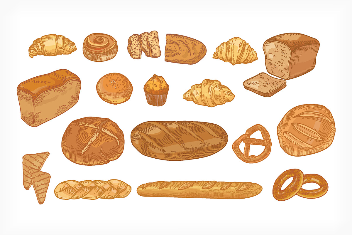 Bakery, hand drawn bundle, a Food Illustration by Good Studio (Photo 2 of 20)
