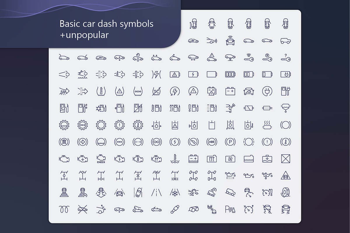 Car dash outline iconset, an Outline Icon by LAFS (Photo 4 of 4)
