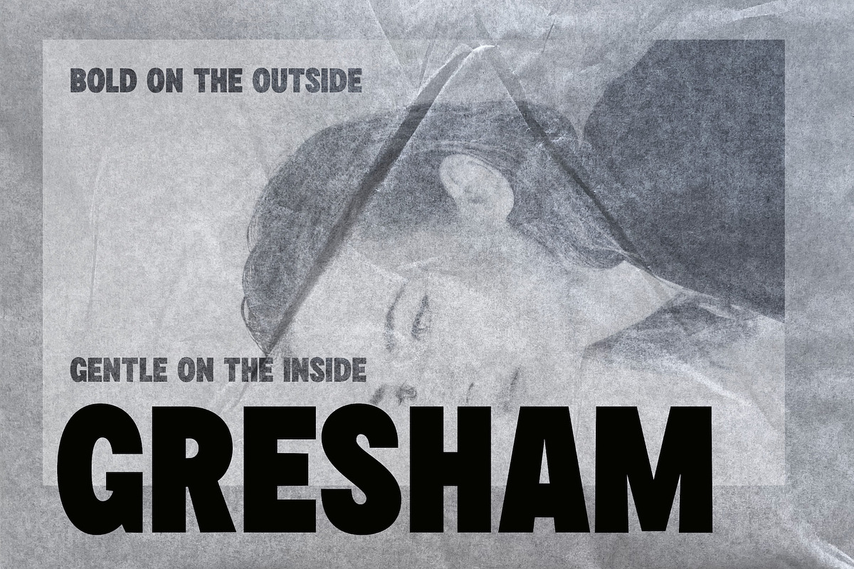 Gresham – Bold & Gentle Sans, a Sans Serif Font by Local Desk Designstudio (Photo 1 of 14)
