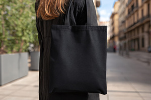 Woman Black Tote Street Style, a Beauty & Fashion Photo by shahsoft