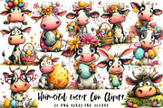 Whimsical Easter Cow Clipart, an Illustration by OK Design (Thumbnail 1 of 6)