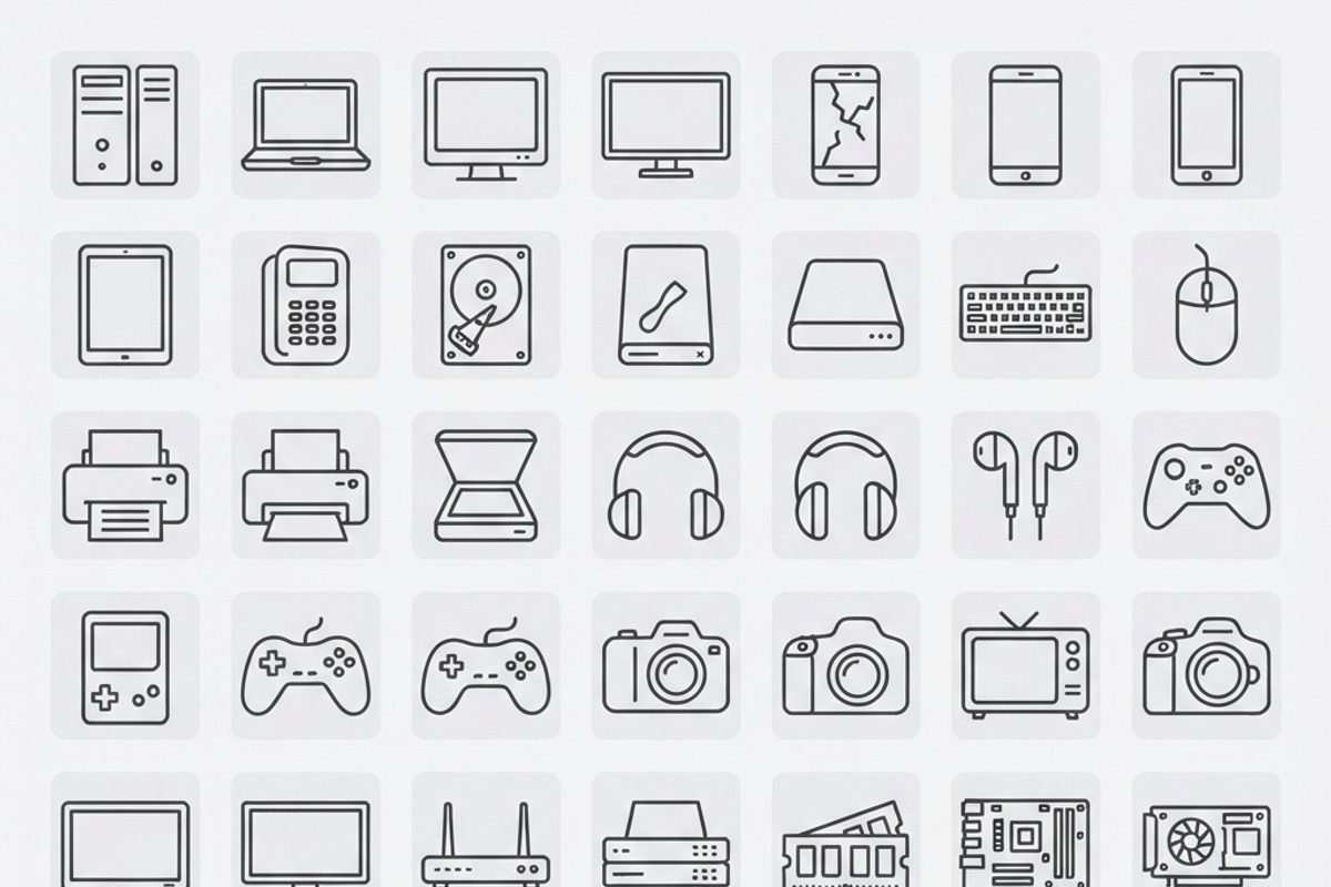 41 Household Waste Icon Set, an Outline Icon by adenpinkstore (Photo 5 of 20)
