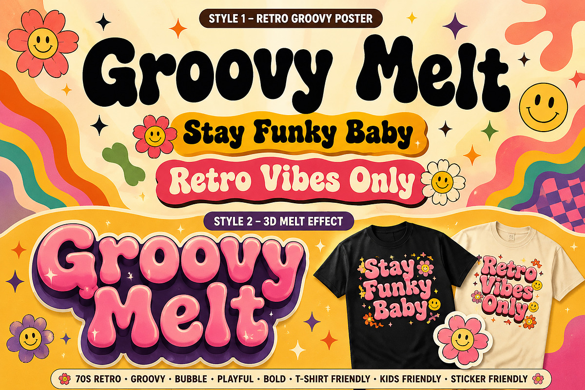 Groovy Melt, a Slab Serif Font by Wow Magic (Photo 5 of 6)