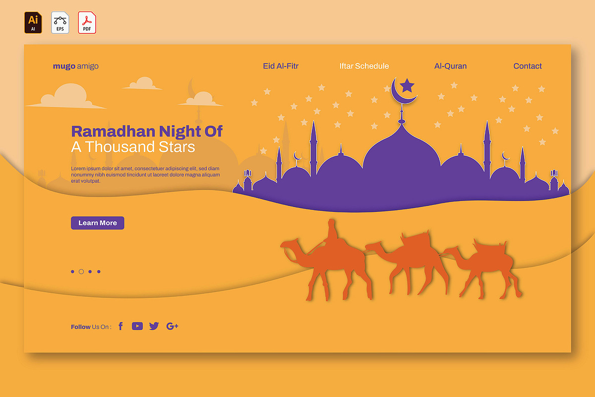 Ramadan Night Landing Page, a Landing Page Template by LIOKIVA Studio