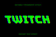 Green Twitch Acid Glitch Text Effect, a Templates & Theme by studiogstock (Thumbnail 1 of 2)
