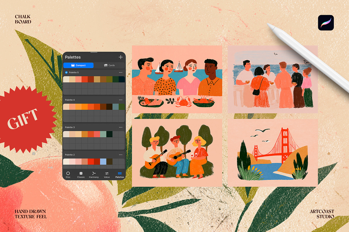 Chalk Board Procreate Brushes, a Brush Add-On by Spasibenko Art (Photo 8 of 11)