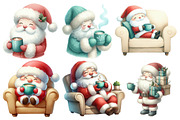 Whimsical Santa Claus & Coffee Clipa, an Illustration by Designworld (Thumbnail 3 of 4)