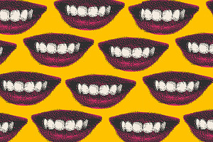 Lips Seamless Patterns And Stickers