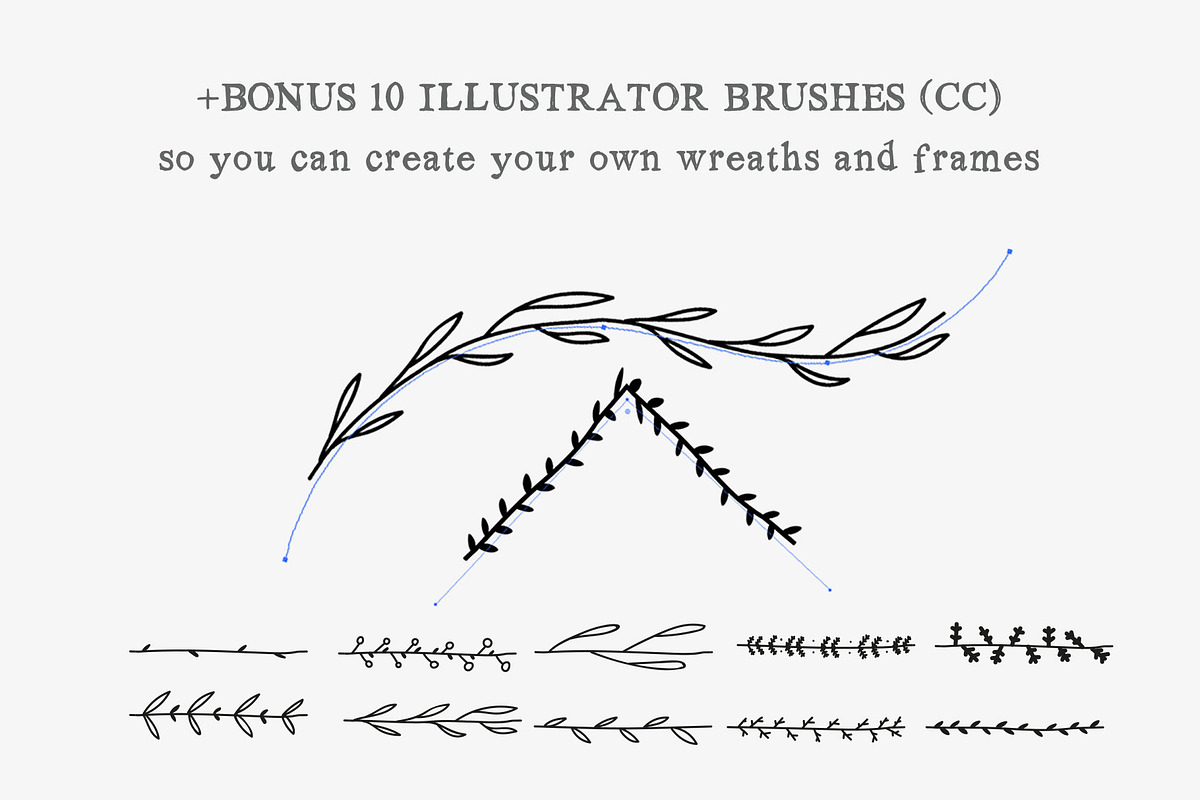 250 Wreaths Vector MEGAPack, an Illustration by Greek fonts by nantia.co (Photo 2 of 7)