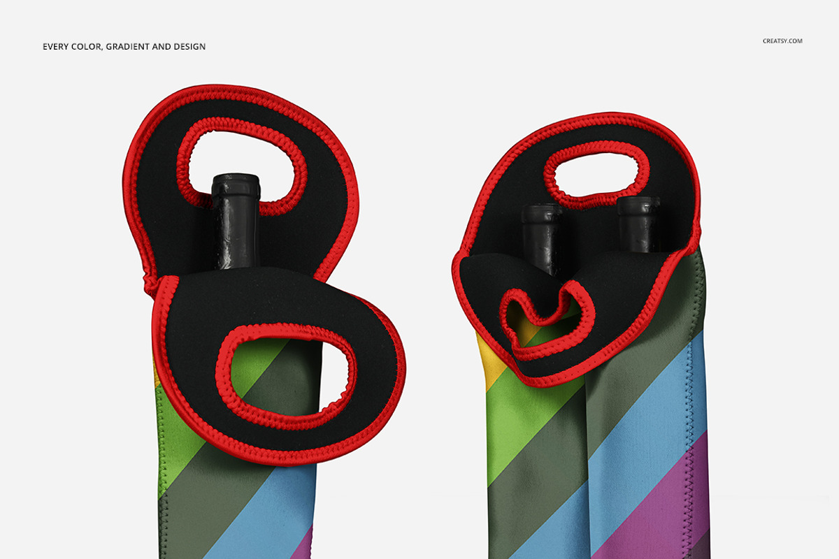 Neoprene Wine Bag Double Mockup Set, a Product Mockup by creatsy4 (Photo 7 of 10)