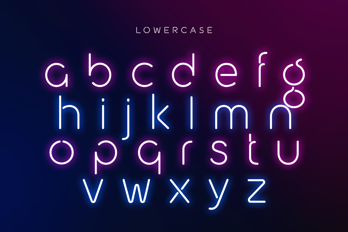 Newon - Modern Neon Light Font, a Sans Serif Font by Hamz Studio (Photo 11 of 16)