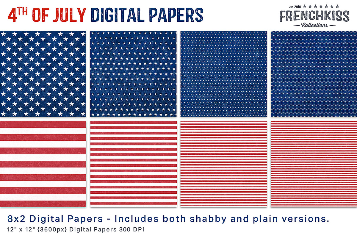 4th of July Digital Papers, a Texture Graphic by French Kiss Collections (Photo 2 of 3)