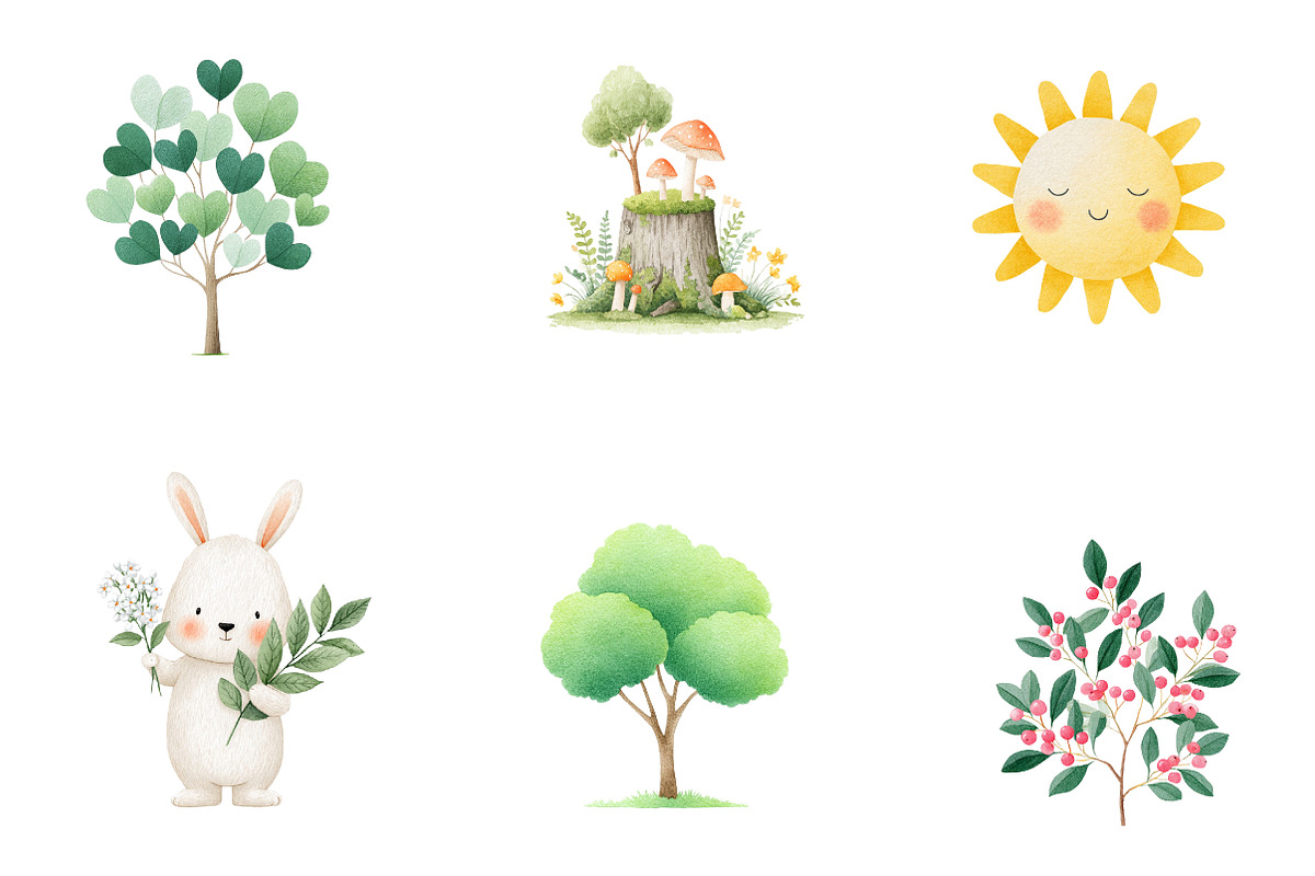 Cute Baby Forest Animals Clipart, an Illustration by CreationArt (Photo 3 of 5)