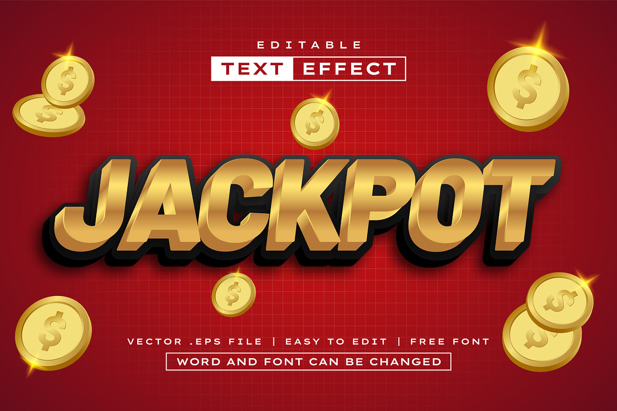 Jackpot 3D Text Effect | EPS, a Layer Style Add-On by padilah_a (Photo 1 of 2)