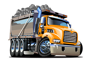 Vector Cartoon Dump Truck