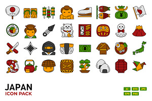 Japan Icon Pack Filled Outline Style, a Solid Icon by MEDZ