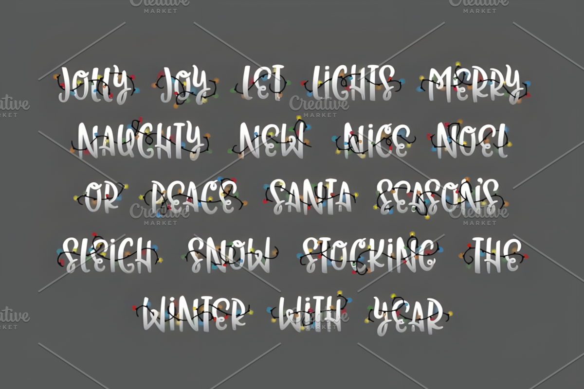 Christmas Lights Font, a Script Font by Coco Bloom (Photo 5 of 7)