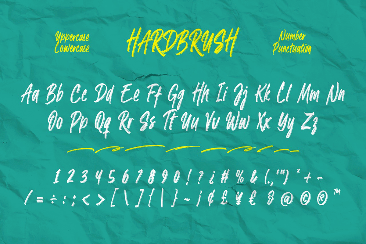 Hardbrush–Handwritten Brush Typeface, a Handwritten Font by overlaytemplates (Photo 5 of 6)