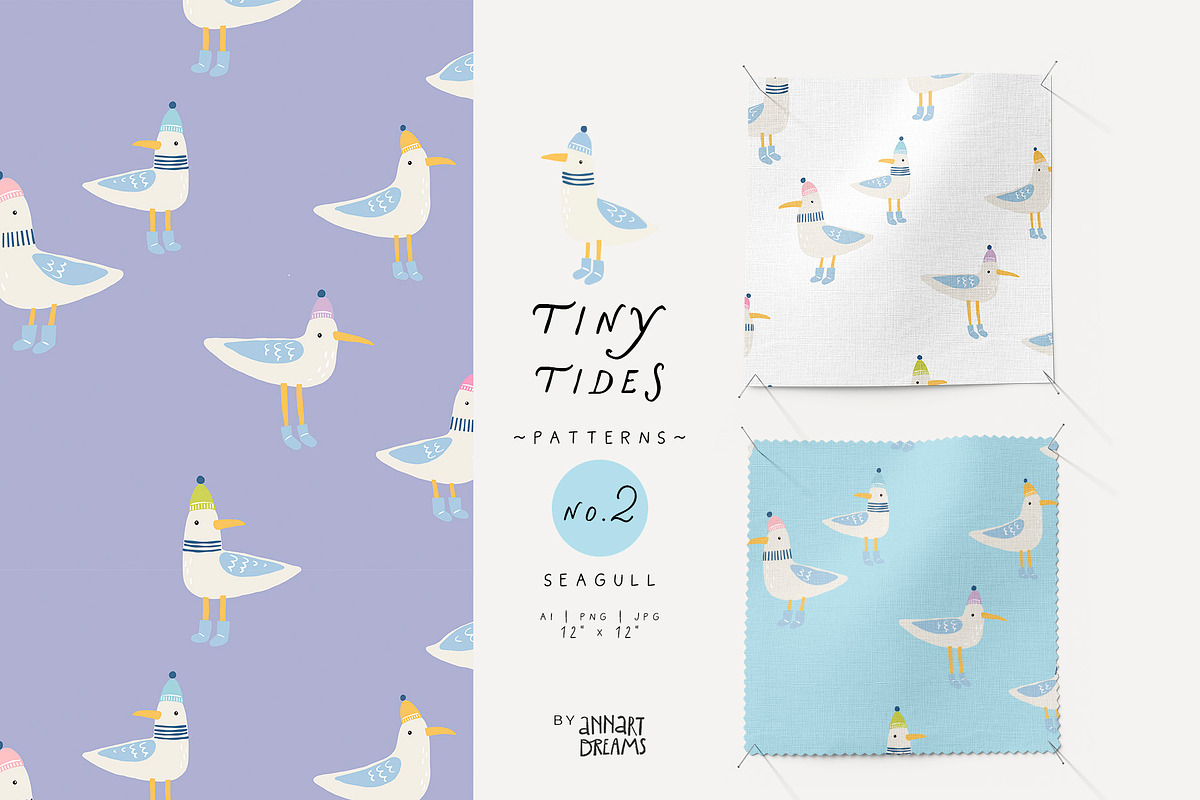 TINY TIDES. Seamless Patterns, a Pattern Graphic by annartdreams (Photo 4 of 11)