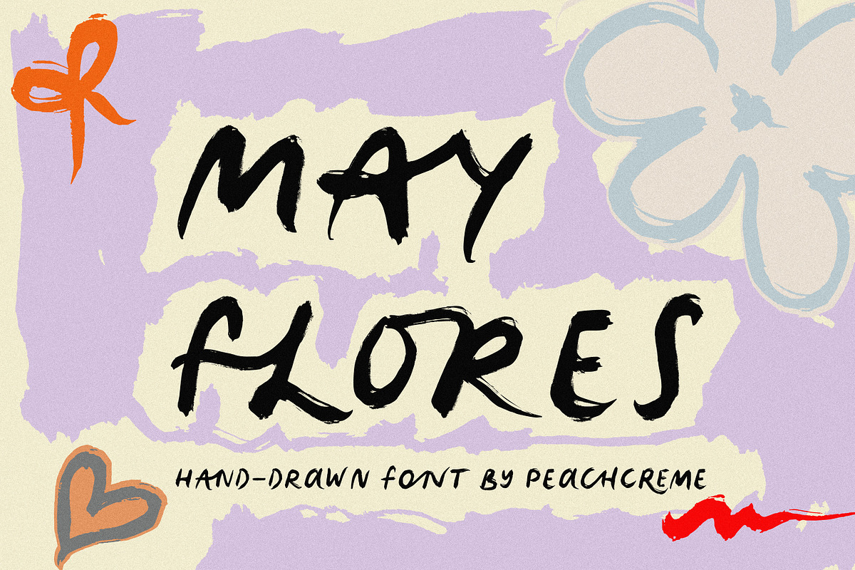 Mayflores// Hand-drawn font, a Handwritten Font by PeachCreme (Photo 1 of 10)