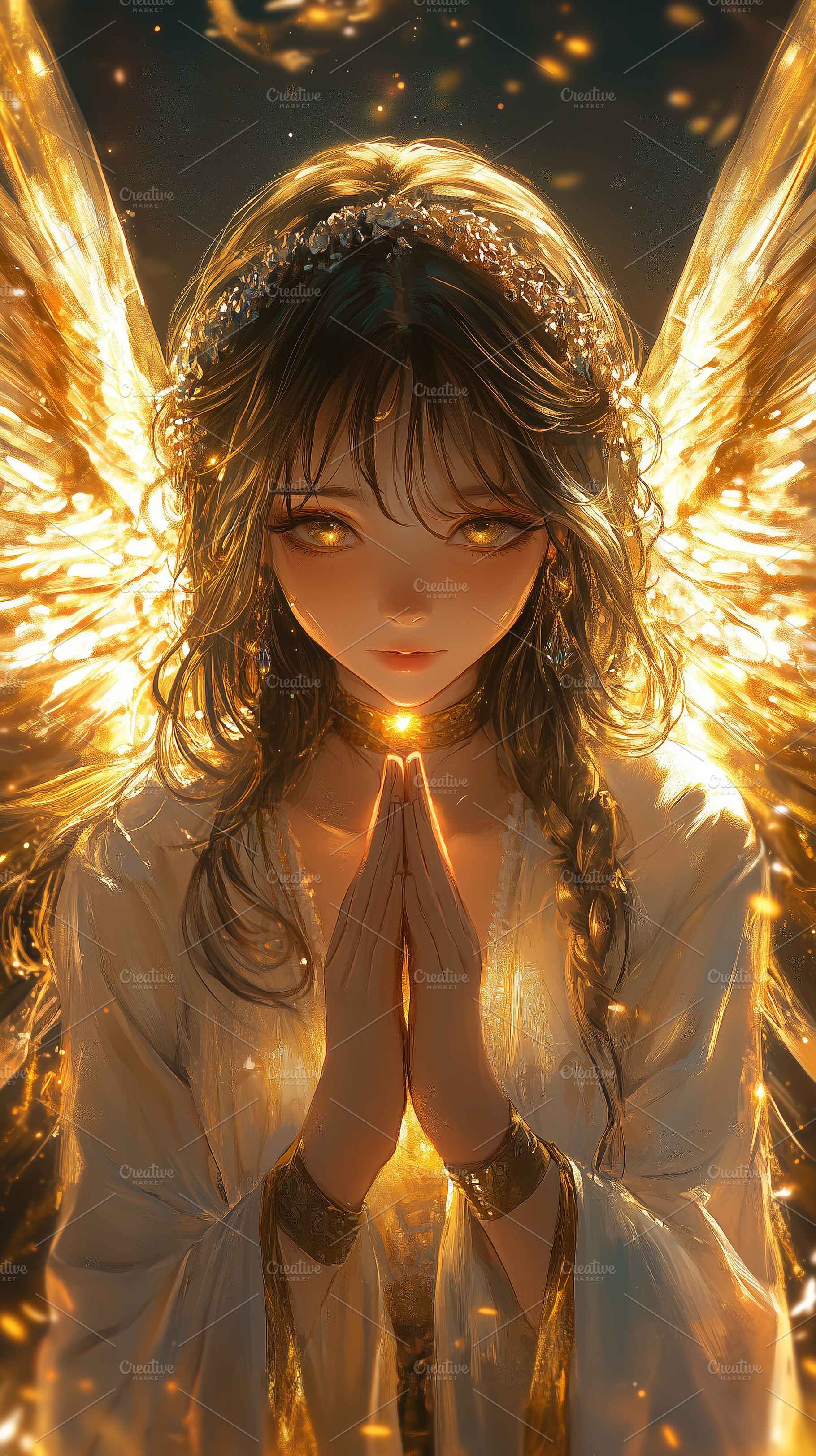 Glowing golden angel with radiant, a Holiday Photo by MistyDay