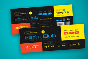 Modern Party Club Ticket