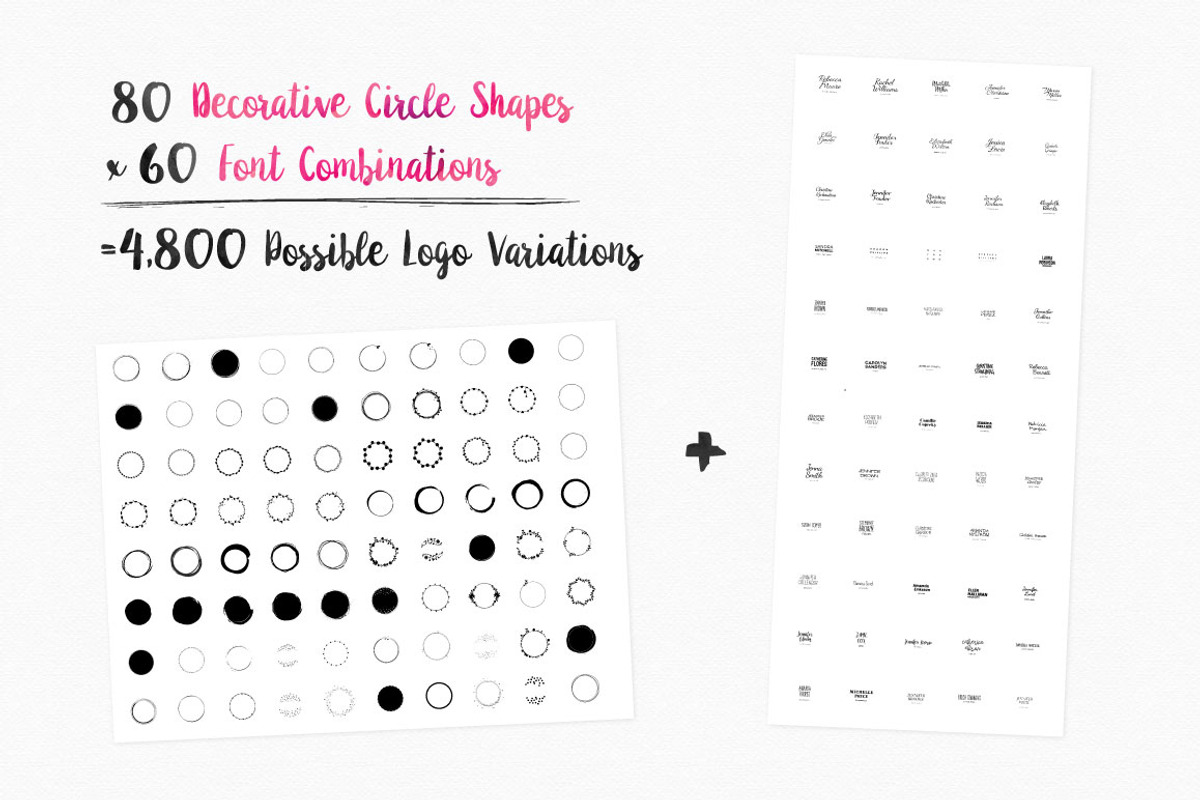 Feminine Logo Creator Circle Edition, a Branding & Logo Template by Mats-Peter Forss (Photo 2 of 12)