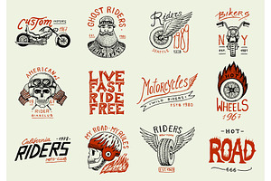 Motorcycles and biker logo, an Illustration by Arthur Balitskiy