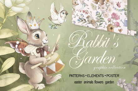 Watercolor Vintage Animal garden set, an Animal Illustration by TanyaSchuka