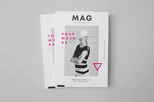 Two Stacked Front A4 Magazine Mockup