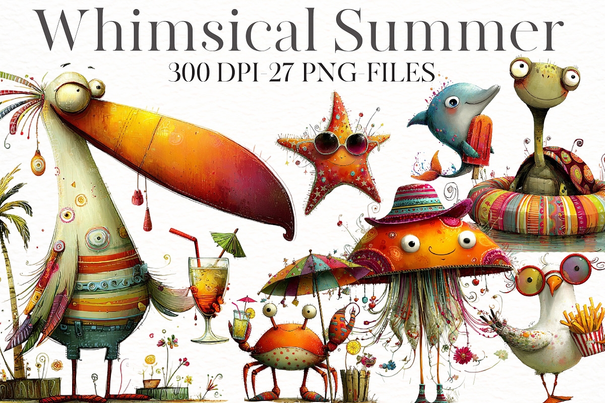 Whimsical Summer Clipart, an Illustration by Designworld (Photo 1 of 8)