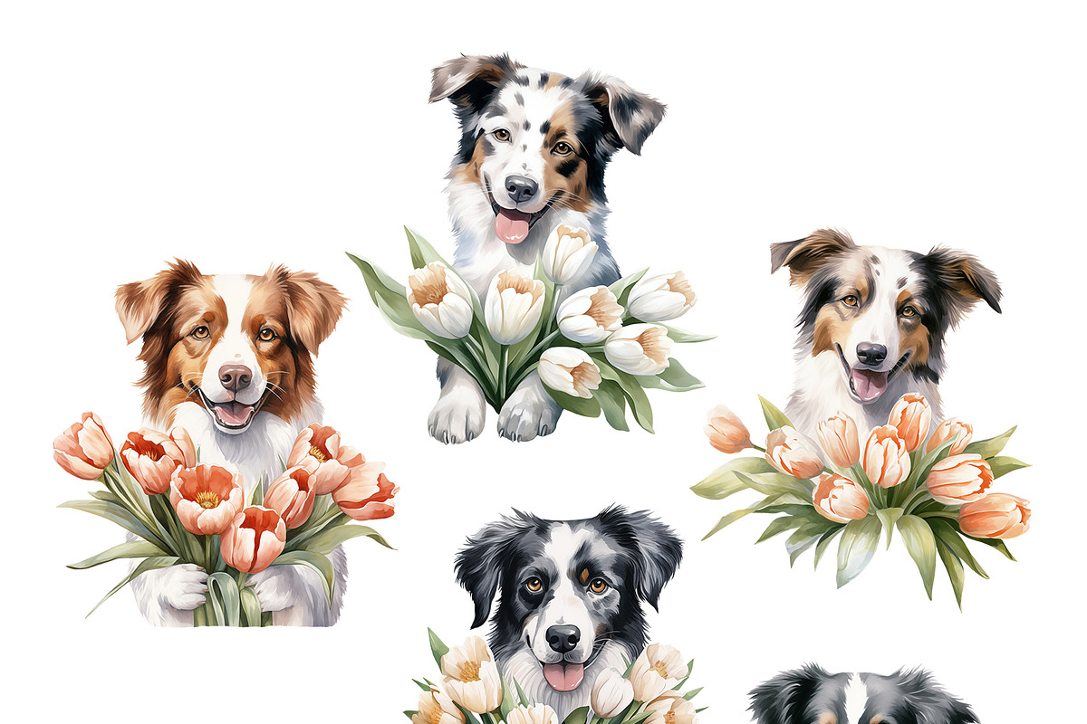 Festive dogs bundle, an Animal Illustration by TheCuteShop (Photo 2 of 33)