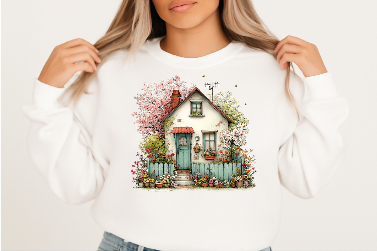 Whimsical Spring House Clipart, an Illustration by Craft Nest (Photo 7 of 11)