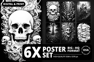 Monochromatic Evil Poster Set, a Background Graphic by Other Side Art