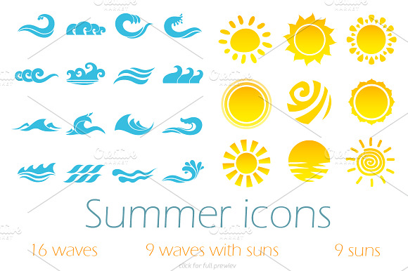 Summer Vector Icons Set